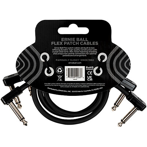 Ernie Ball Flex Patch Cable - 3 Pack 3 in. Blue