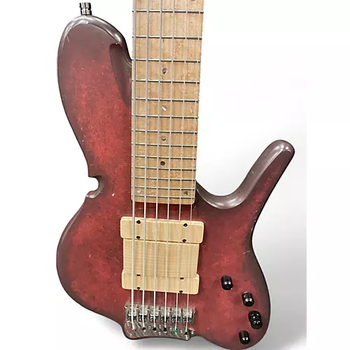 Used Wood N Tronics Zoid 6 Satin Red Electric Bass Guitar Satin Red