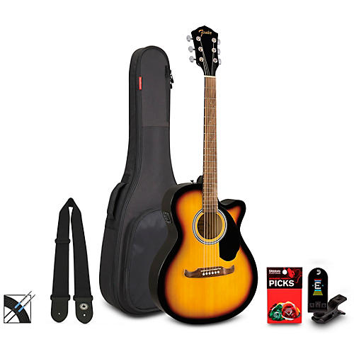 Fender FA-135CE Concert Acoustic-Electric Guitar Pack Sunburst