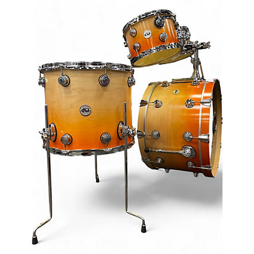 Used DW 4 Piece Collector's Series Natural Tangerine Fade Drum Kit Natural Tangerine Fade