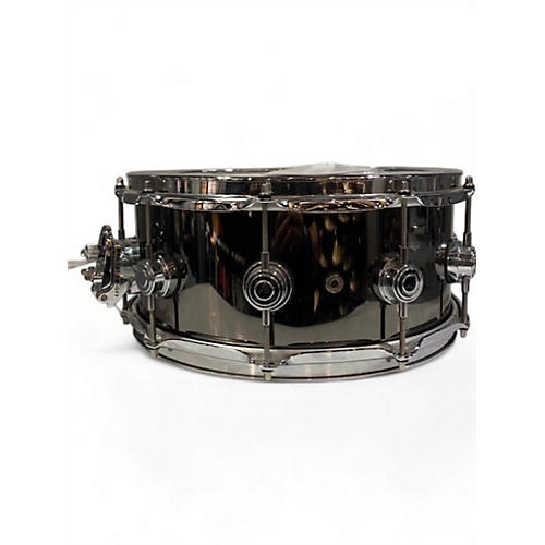 Used DW 5.5X14 Collector's Series Black Nickel Over Brass Metal SNARE DRUM Drum Chrome Chrome 10