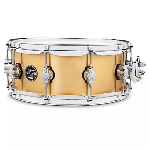 DW Performance Series 1 mm Polished Brass Snare Drum 14 x 6.5 in.