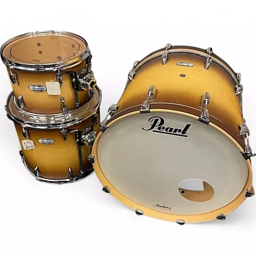 Used Pearl 3 piece Masters Complete Honey Fade Drum Kit honey fade