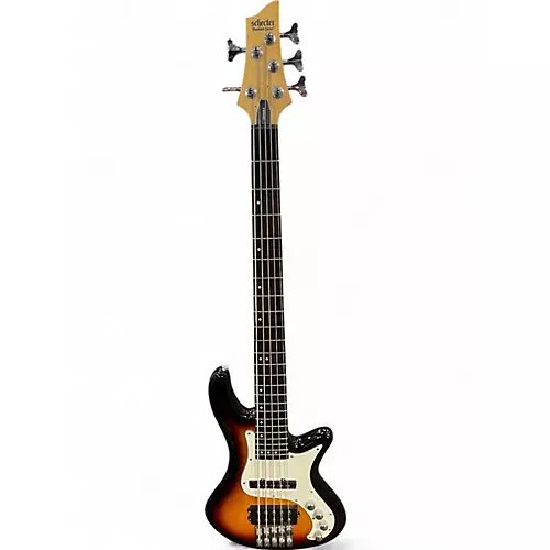 Used Schecter Guitar Research Diamond Passive Custom Active 5 String 2 Color Sunburst Electric Bass Guitar 2 Color Sunburst