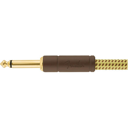 Fender Deluxe Series Straight to Angle Instrument Cable 10 ft. Black Tweed