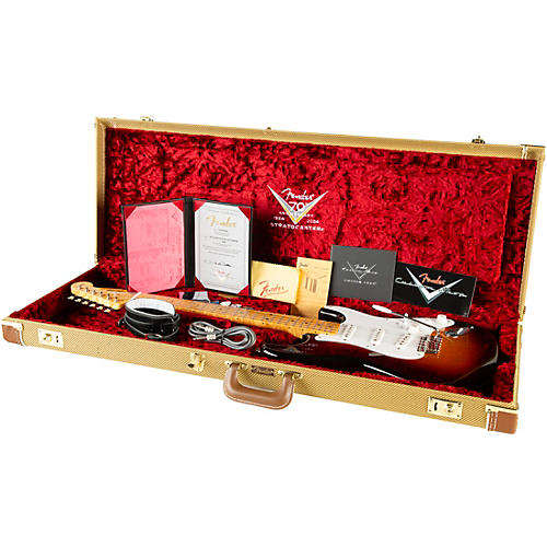 Fender Custom Shop Guitar Center Limited-Edition 70th Anniversary 1954 Stratocaster NOS Electric Guitar Masterbuilt by Paul Waller 2-Color Sunburst