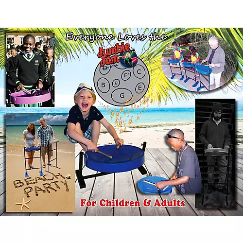 Panyard Jumbie Jam Steel Drum Kit with Metal Z-Floor Stand Silver