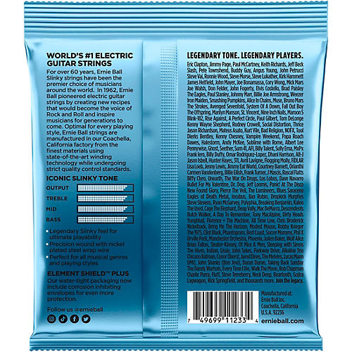 Ernie Ball Primo Slinky Nickel Wound Electric Guitar Strings 3-Pack 9.5 - 44
