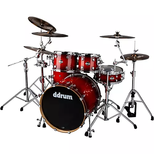 Ddrum Dominion Birch 5-Piece Shell Pack With Ash Veneer Red Burst