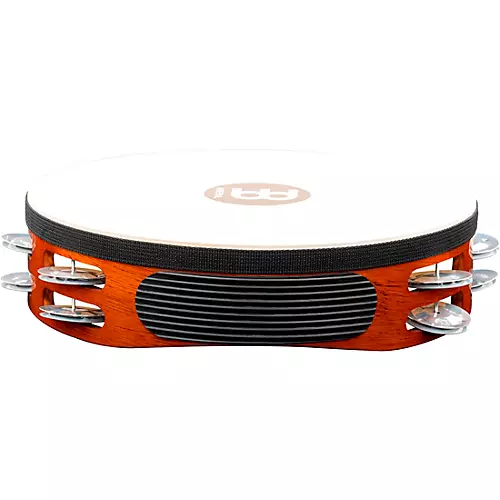 MEINL Goat-Skin Wood Tambourine Two Rows Aluminum Jingles African Brown