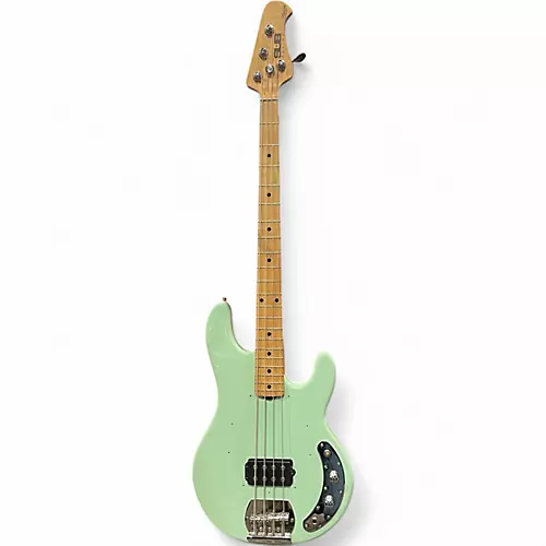 Used 2010s Sterling by Music Man Stingray SUB series Light green Electric Bass Guitar Light green