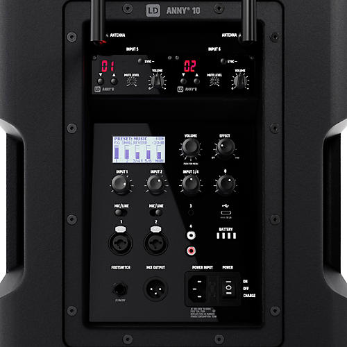 LD Systems ANNY 10 Portable Battery-Powered Speaker With Dual Wireless Headset Mics B5.1