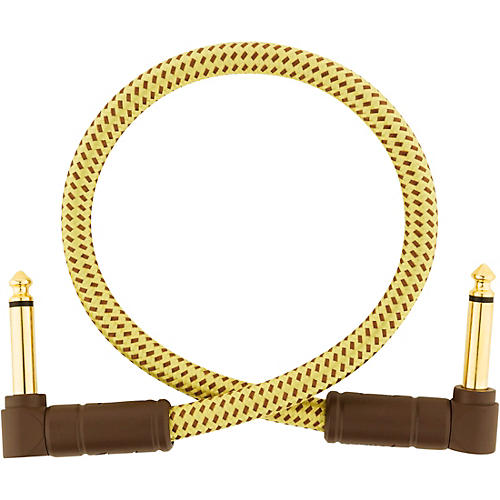 Fender Deluxe Series Angle to Angle Instrument Cable 3 ft. Black Tweed