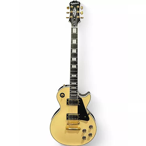Used Epiphone Les Paul Custom Blackback Pro Antique White Solid Body Electric Guitar Antique White
