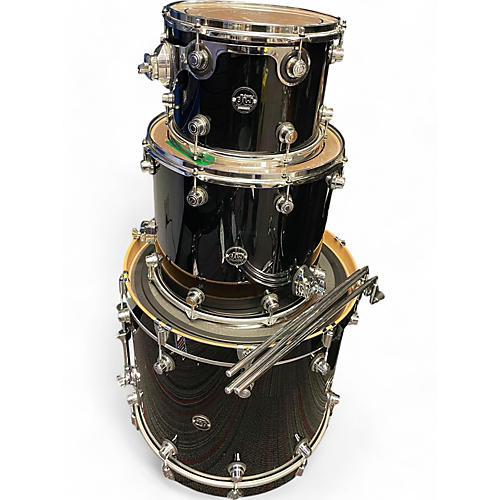 Used DW 3 piece Performance Series PIANO BLACK Drum Kit PIANO BLACK