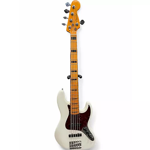 Used 2020 Fender American Ultra Jazz Bass V Artic Pearl Electric Bass Guitar Artic Pearl