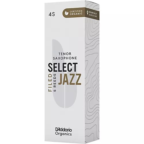 D'Addario Woodwinds Select Jazz, Tenor Saxophone Reeds - Filed,Box of 5 4H