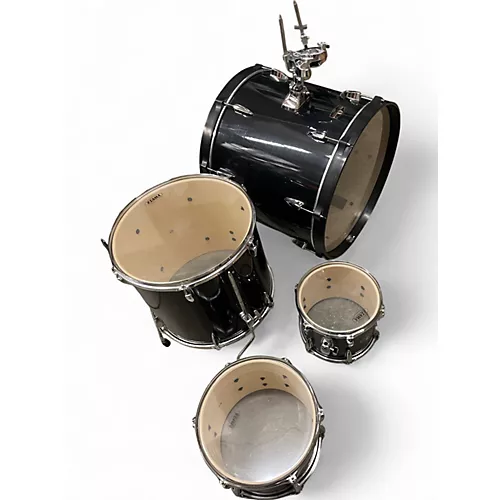 Used TAMA 4 Piece Imperialstar Hairline Black Drum Kit Hairline Black