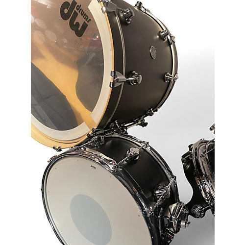 Used DW 5 Piece Performance Series Charcoal Black Metallic Drum Kit Charcoal Black Metallic