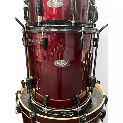 Used Pearl 5 Piece Export Wine Red Drum Kit Wine Red