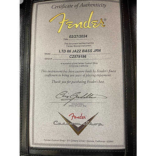 Used Fender Custom Shop 1966 Jazz Bass aged ocean turqoise Electric Bass Guitar aged ocean turqoise