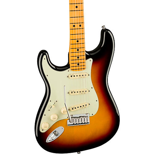 Fender American Ultra Stratocaster Maple Fingerboard Left-Handed Electric Guitar Texas Tea