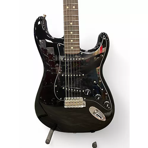 Used Fender MIJ Stratocaster Black Solid Body Electric Guitar Black