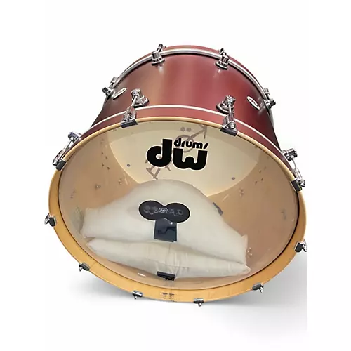 Used DW 3 Piece Design Series Crimson Satin Metallic Drum Kit Crimson Satin Metallic