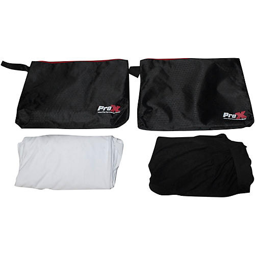 ProX XF-MESA MK2 DJ Booth Facade with Black & White Scrims