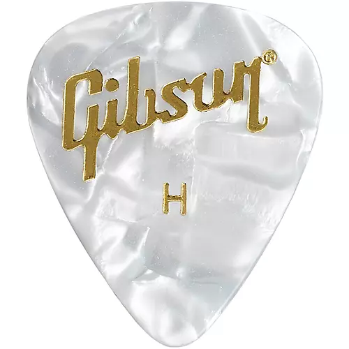 Gibson Pearloid White Picks, 12 Pack Medium