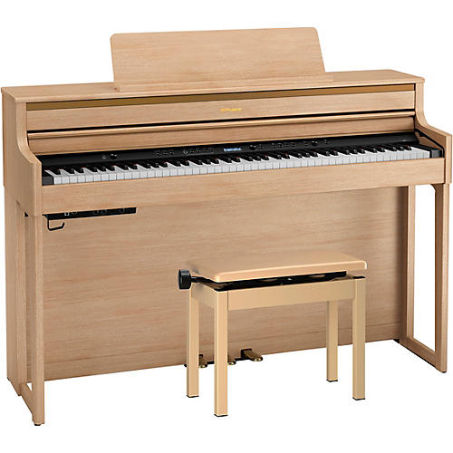 Roland HP704 Digital Upright Piano With Bench Polished Ebony
