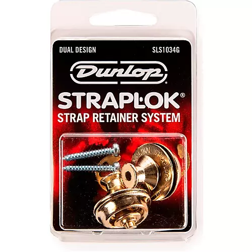 Dunlop Dual-Design Straplok System Black Chrome