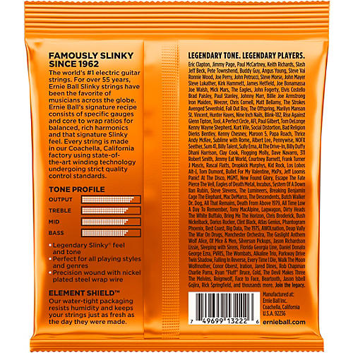 Ernie Ball 3222 Nickel Hybrid Slinky Electric Guitar Strings 3-Pack