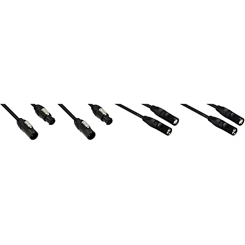 QSC Two LA108 Pole-Mounted Active Line Array Speakers Package With Two KS212C Subwoofers