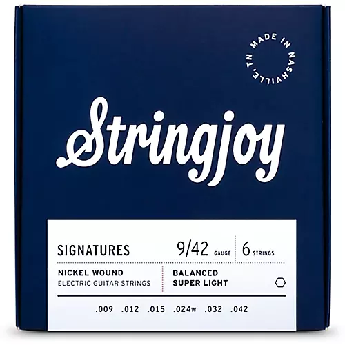 Stringjoy Signatures 6 String Nickel Wound Electric Guitar Strings 9 - 46