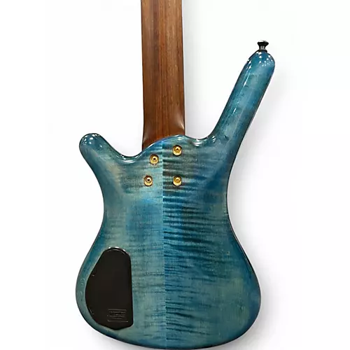 Used Warwick Corvette Double Buck 5 String Trans Blue Electric Bass Guitar Trans Blue