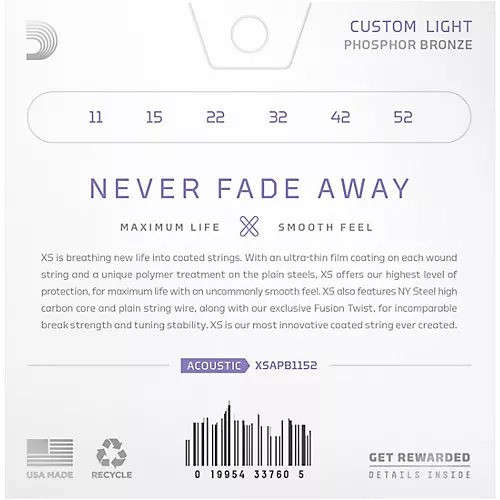 D'Addario XS Acoustic Phosphor Bronze Strings Light Plus (12.5 - 54)