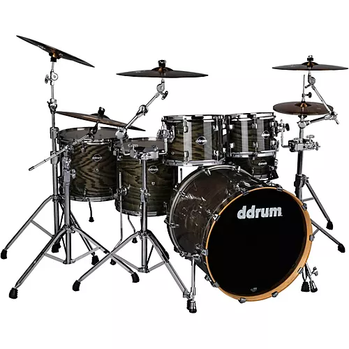 Ddrum Dominion Birch 6-Piece Shell Pack With Ash Veneer Trans Black