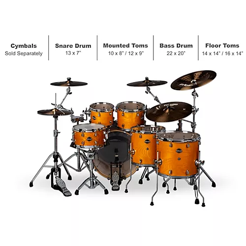 Ddrum Dominion Birch 6-Piece Shell Pack With Ash Veneer Trans Black