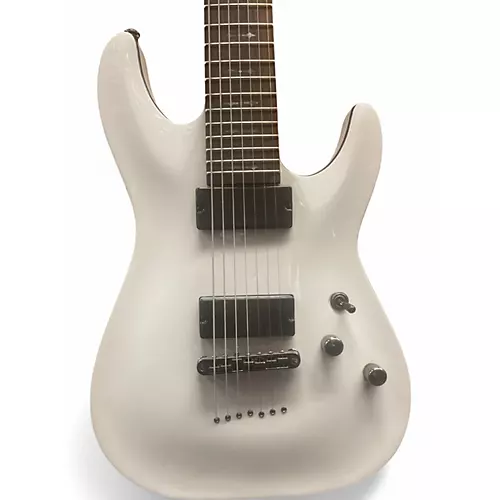 Used Schecter Guitar Research Demon 7 String Arctic White Solid Body Electric Guitar Arctic White