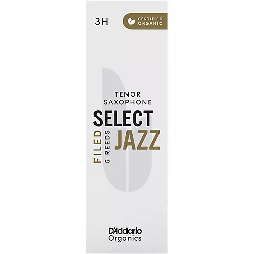 D'Addario Woodwinds Select Jazz, Tenor Saxophone Reeds - Filed,Box of 5 4H
