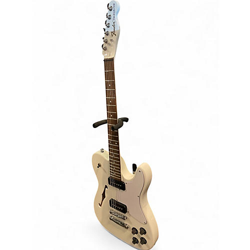 Used Fender JA90 Jim Adkins Thinline Telecaster White Hollow Body Electric Guitar White