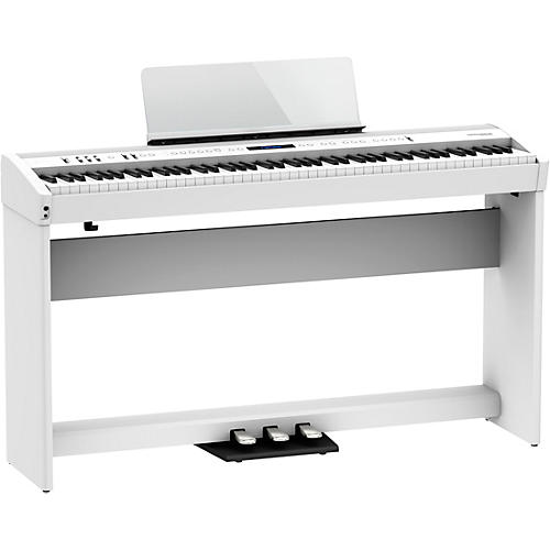 Roland FP-60X Digital Piano With Matching Stand and Pedalboard White