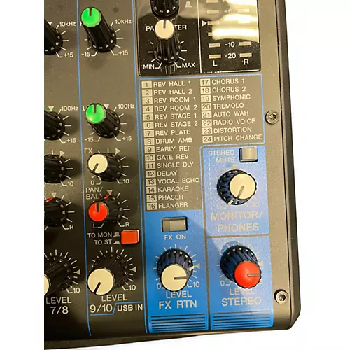 Used Yamaha MG10XU 10 Channel Mixer with Effects Unpowered Mixer