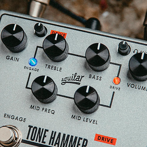 Aguilar Tone Hammer V2 Preamp Bass Effects Pedal Silver