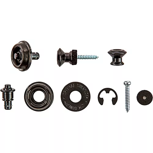 Dunlop Dual-Design Straplok System Black Chrome