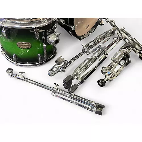 Used Pearl 4 Piece SESSION CUSTOM GREEN BURST Drum Kit GREEN BURST