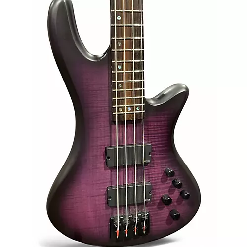 Used Schecter Guitar Research Stiletto Studio 4 Trans Purple Electric Bass Guitar Trans Purple