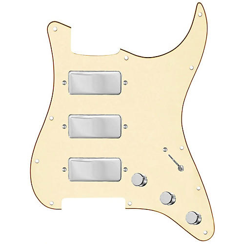 920D Custom Stadium Triple Mini Humbucker Loaded Pickguard for Strat With S7W-500K Wiring Harness Aged White