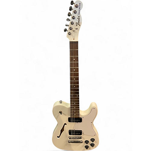 Used Fender JA90 Jim Adkins Thinline Telecaster White Hollow Body Electric Guitar White